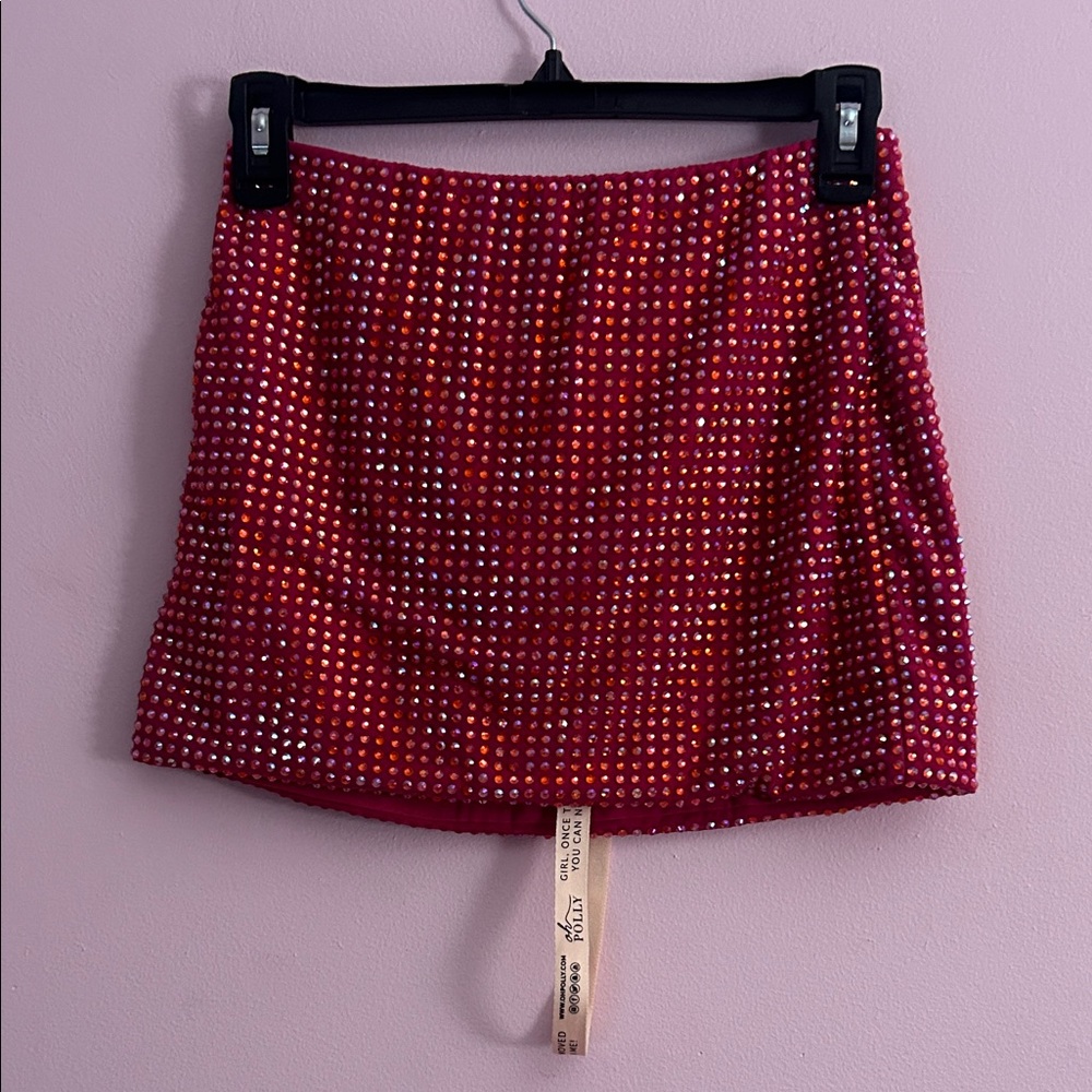 Oh Polly Rhinestone Mini Skirt
